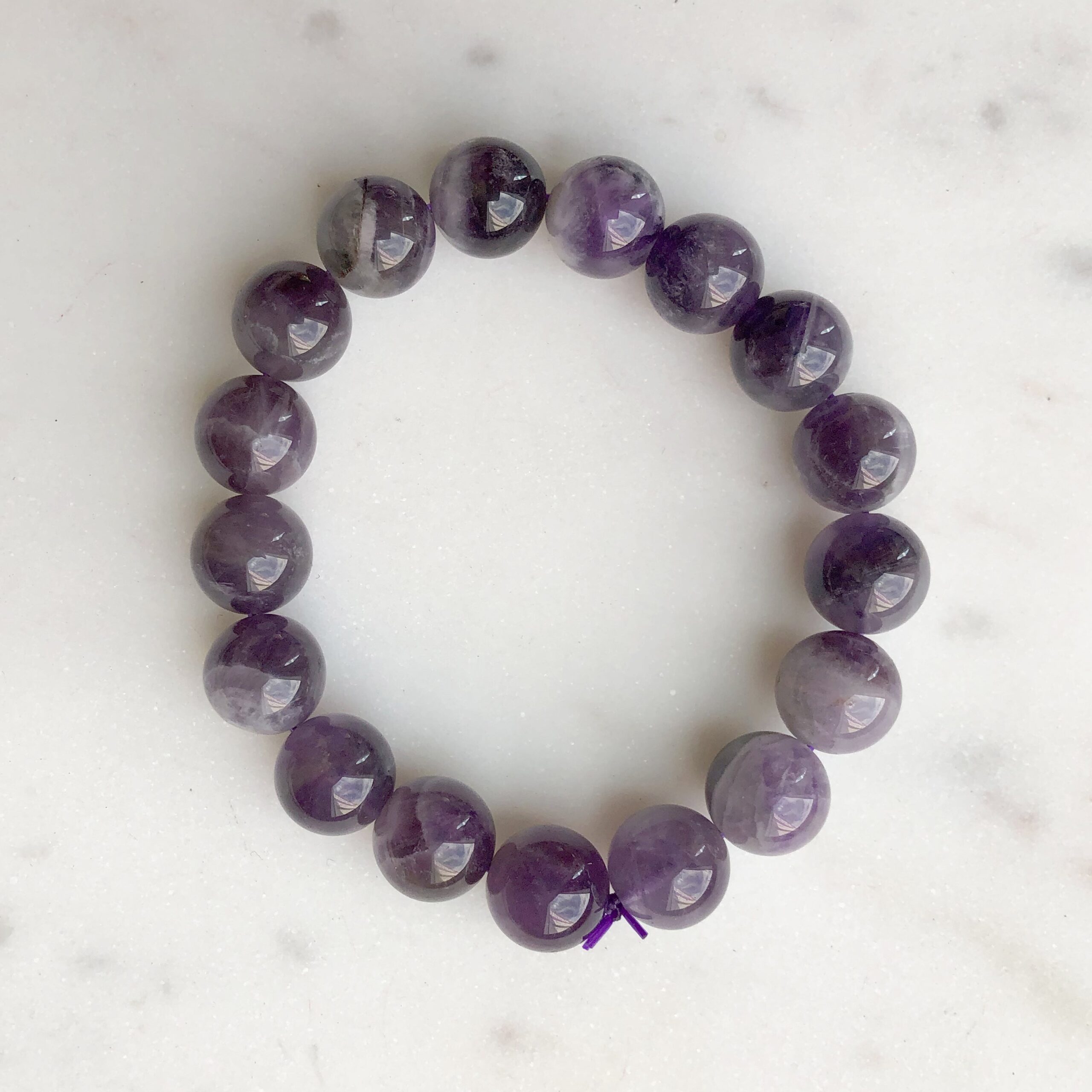 Amethyst Bead Bracelet 10-12mm