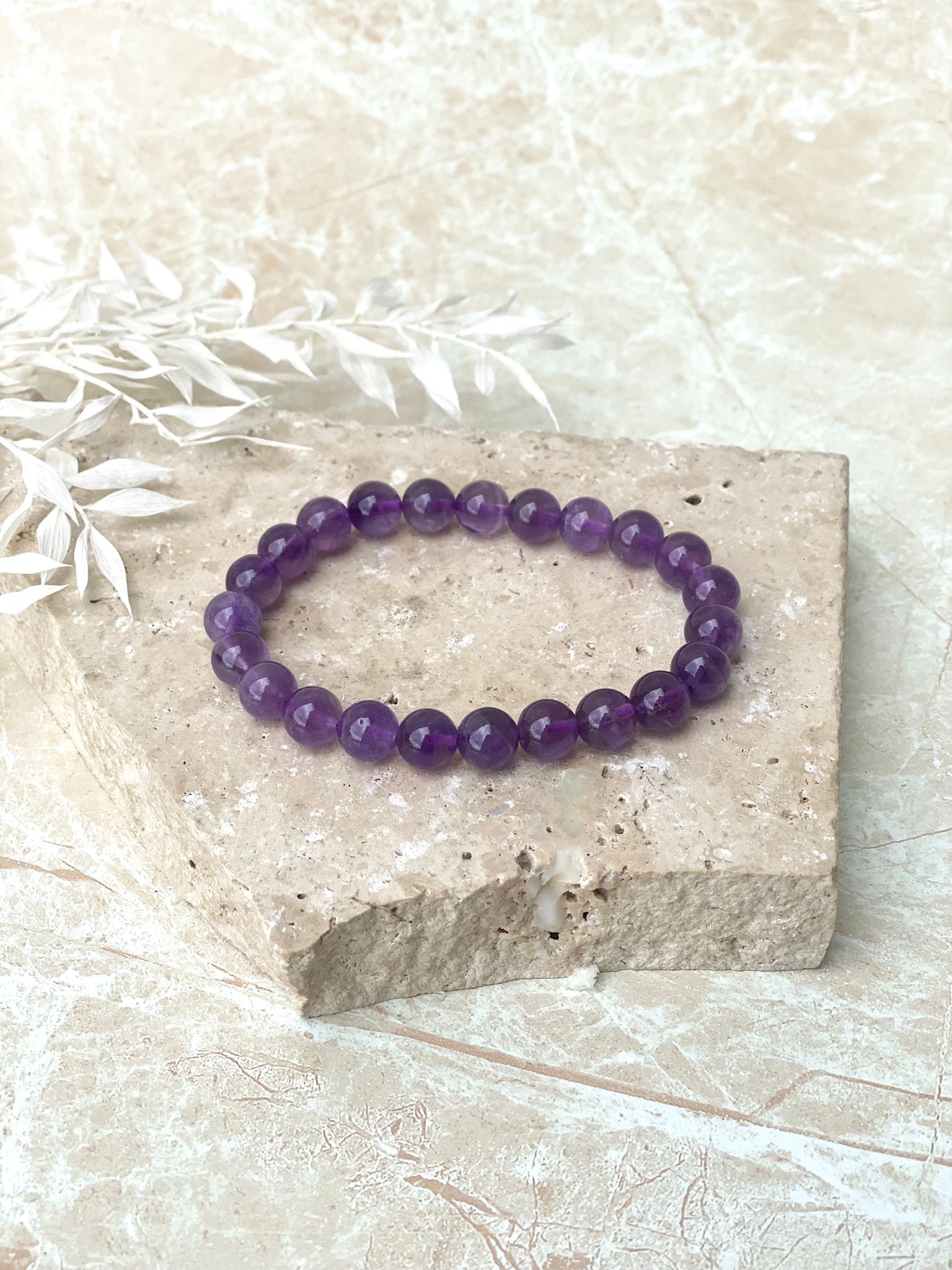 Amethyst Bead Bracelet 8/10mm
