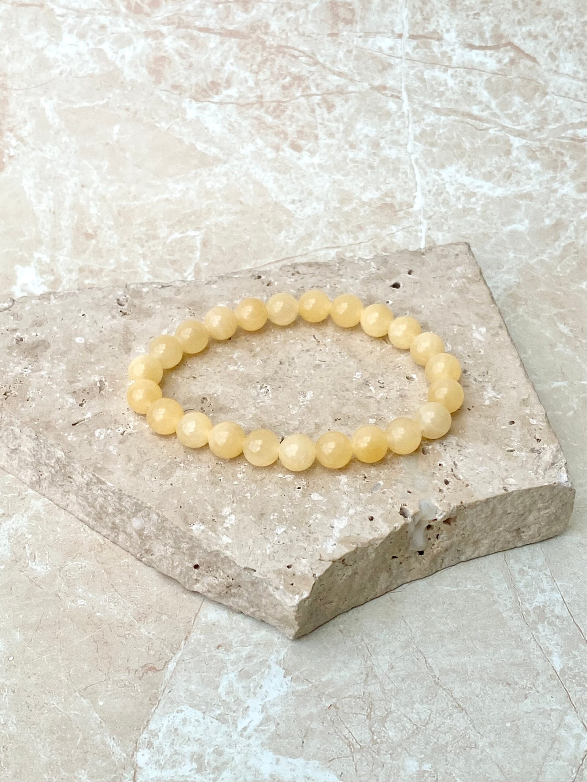 Aragonite Bead Bracelet 8mm